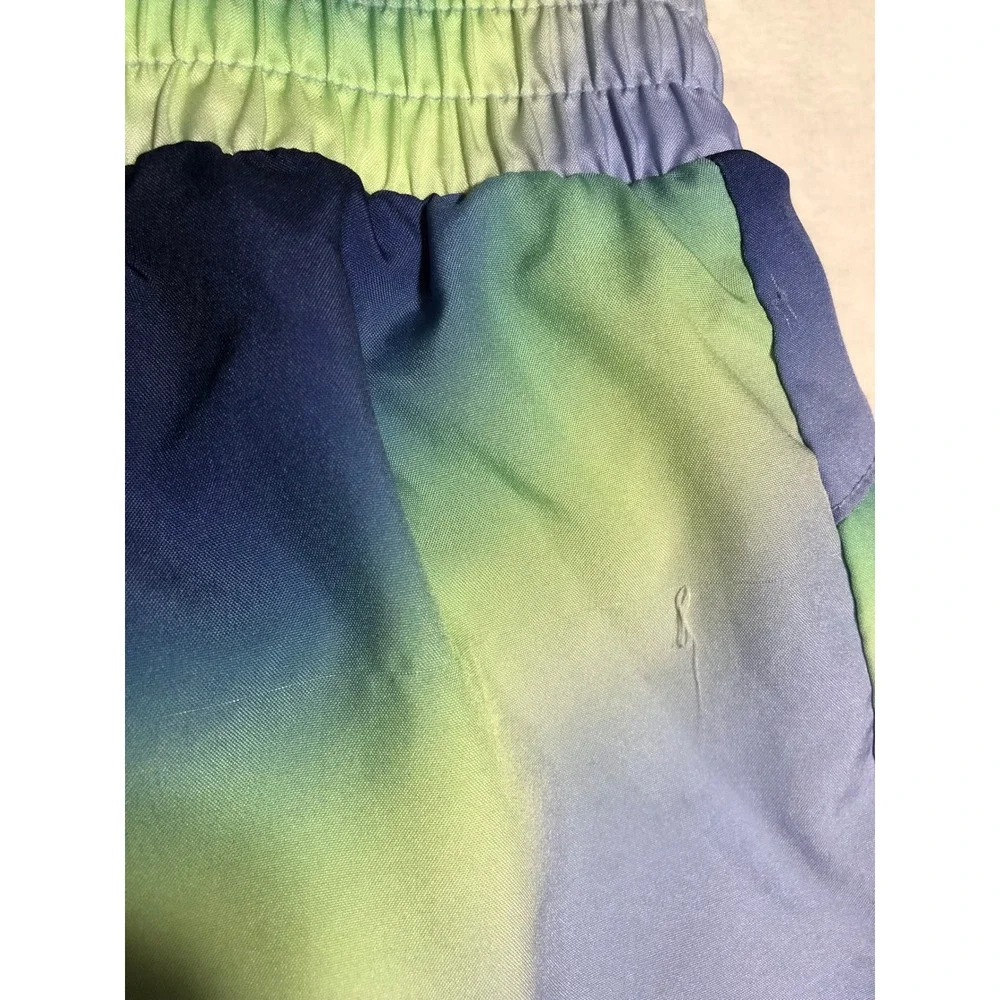 5/$25 Old Navy Active Go-Dry Shorts M 8 Blue Green Ombre Smocked Athletic Liner